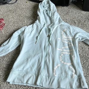 Light blue zip up hoodie